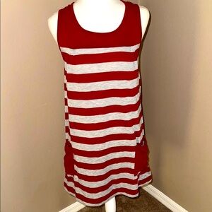 C&C California Red and Gray Striped Mini Dress
